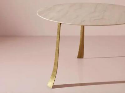 Paolo Buffa Paolo Buffa brass and Carrara marble round dining table Italy 1940s