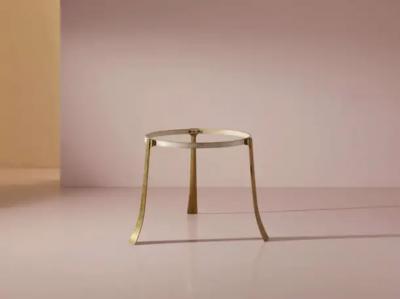 Paolo Buffa Paolo Buffa brass and Carrara marble round dining table Italy 1940s