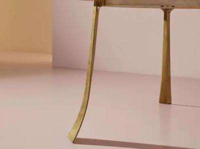 Paolo Buffa Paolo Buffa brass and Carrara marble round dining table Italy 1940s