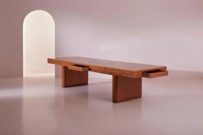Paolo Buffa Paolo Buffa grand dining conference table made of oak Italy 1940s