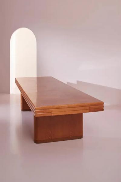 Paolo Buffa Paolo Buffa grand dining conference table made of oak Italy 1940s