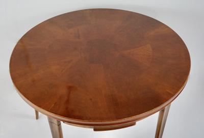 Paolo Buffa Paolo Buffa round center or game table walnut five hidden drawers 1950