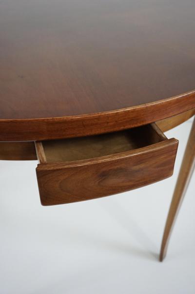 Paolo Buffa Paolo Buffa round center or game table walnut five hidden drawers 1950