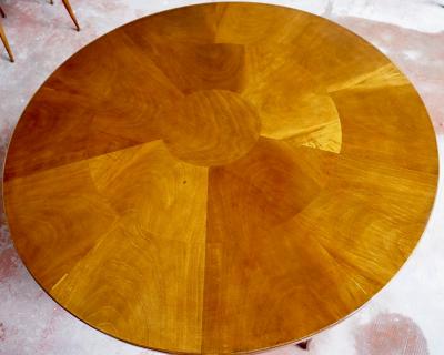 Paolo Buffa Paolo Buffa round center or game table walnut five hidden drawers 1950
