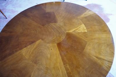 Paolo Buffa Paolo Buffa round center or game table walnut five hidden drawers 1950