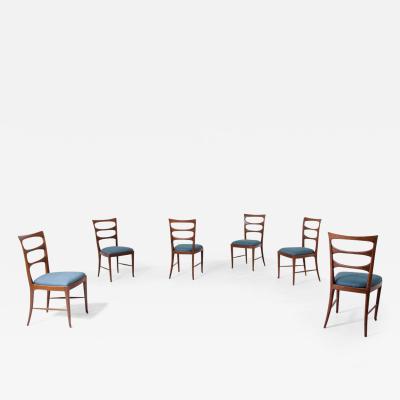 Paolo Buffa Paolo Buffa set of six elegant dining chairs in walnut