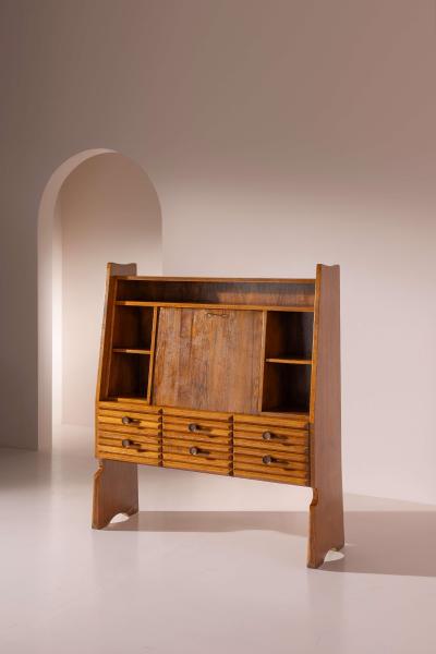 Paolo Buffa Paolo buffa chestnut cabinet with drop down front and drawers Italy 1940s