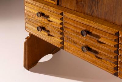Paolo Buffa Paolo buffa chestnut cabinet with drop down front and drawers Italy 1940s