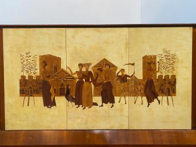 Paolo Buffa Parchment Italian Sideboard by Paolo Buffa 1950