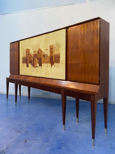 Paolo Buffa Parchment Italian Sideboard by Paolo Buffa 1950