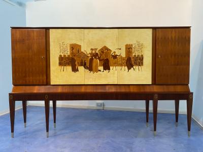 Paolo Buffa Parchment Italian Sideboard by Paolo Buffa 1950