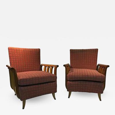 Paolo Buffa Phenomenal Pair of Italian Art Deco Chairs in the manner of Paolo Buffa