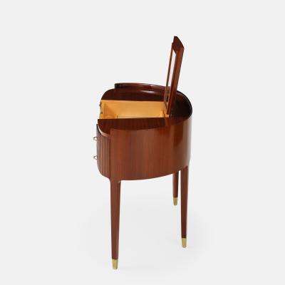 Paolo Buffa Rare Mahogany and Maple Vanity Table and Stool Attributed to Paolo Buffa