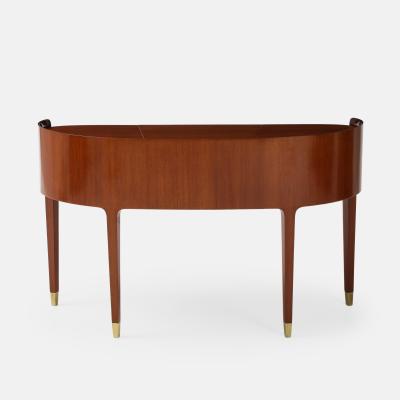 Paolo Buffa Rare Mahogany and Maple Vanity Table and Stool Attributed to Paolo Buffa