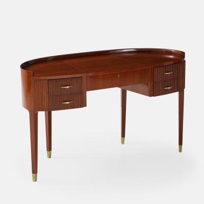 Paolo Buffa Rare Mahogany and Maple Vanity Table and Stool Attributed to Paolo Buffa