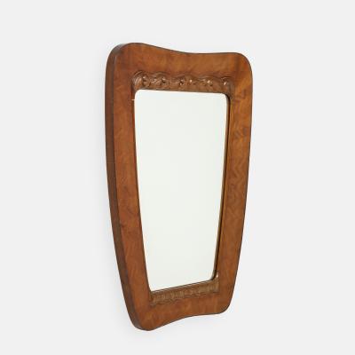 Paolo Buffa Rare Walnut Radicca Mirror by Paolo Buffa