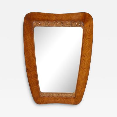 Paolo Buffa Rare Walnut Radicca Mirror by Paolo Buffa