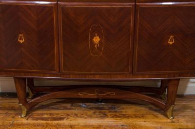 Paolo Buffa Rosewood Parquetry Bar Cabinet Attr Paolo Buffa