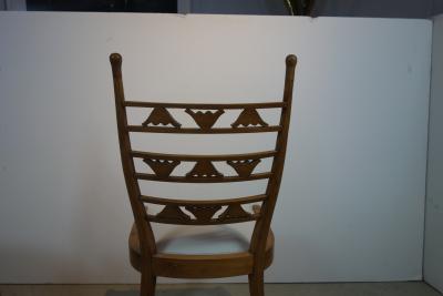 Paolo Buffa Set of Four Blonde Carved Wood Chairs Attributed to Paolo Buffa