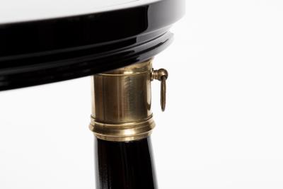 Paolo Buffa Small Italian Mid Century Ebonized Demilune Console By Paolo Buffa