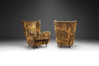 Paolo Buffa Upholstered Italian Armchairs attributed to Paolo Buffa Italy 1950s