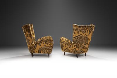 Paolo Buffa Upholstered Italian Armchairs attributed to Paolo Buffa Italy 1950s