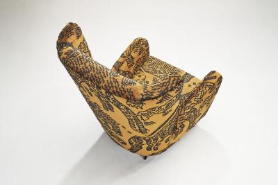 Paolo Buffa Upholstered Italian Armchairs attributed to Paolo Buffa Italy 1950s