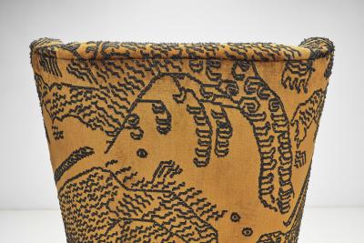 Paolo Buffa Upholstered Italian Armchairs attributed to Paolo Buffa Italy 1950s