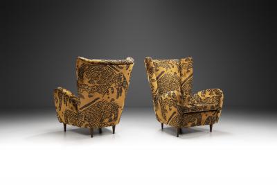 Paolo Buffa Upholstered Italian Armchairs attributed to Paolo Buffa Italy 1950s