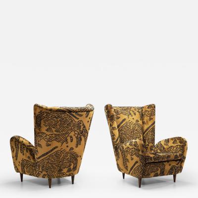 Paolo Buffa Upholstered Italian Armchairs attributed to Paolo Buffa Italy 1950s