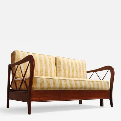 Paolo Buffa Vintage Italian Modern Walnut Divan Sofa Bed Attributed to Paolo Buffa