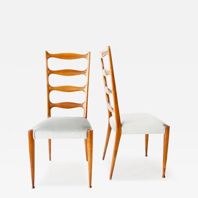 Paolo Buffa set of 8 Paolo Buffa fine high dining chairs 1950