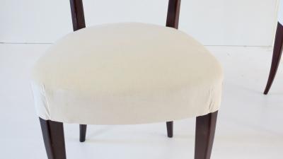 Paolo Buffa set of 8 ebonized velvet high back Chiavari dining chairs by Paolo Buffa 1950