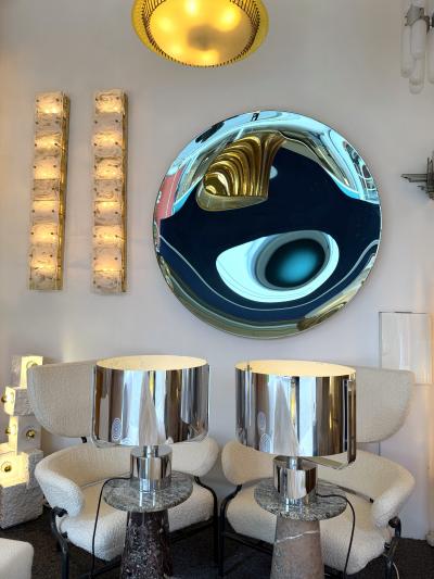 Paolo Caliari Pair of Lamps Metal by Paolo Caliari for Linea T Italy 1970s