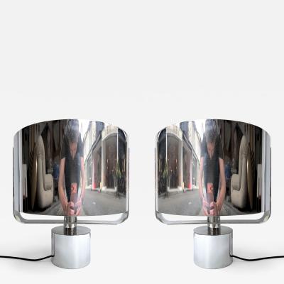 Paolo Caliari Pair of Lamps Metal by Paolo Caliari for Linea T Italy 1970s