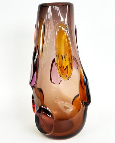 Paolo Crepax Monumental Vintage Paolo Crepax Blown Murano Glass Vase Signed Dated 90