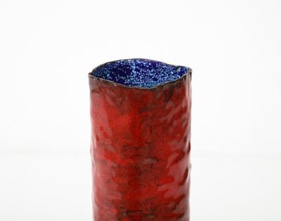 Paolo De Poli Enameled Metal Vase by Paolo De Poli