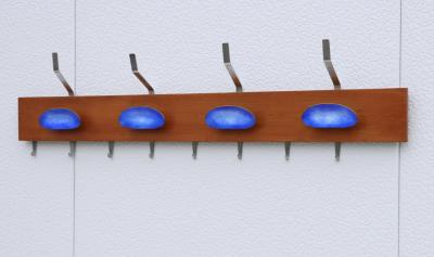 Paolo De Poli Paolo De Poli Attributed Enamel And Walnut Wall Mounted Coat Rack