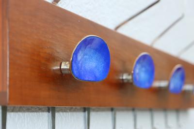 Paolo De Poli Paolo De Poli Attributed Enamel And Walnut Wall Mounted Coat Rack