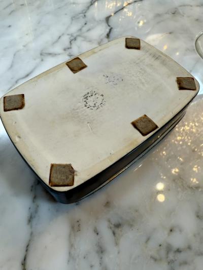 Paolo Gucci Gucci Ceramic Catchall with Gilt Box Italy 1980s