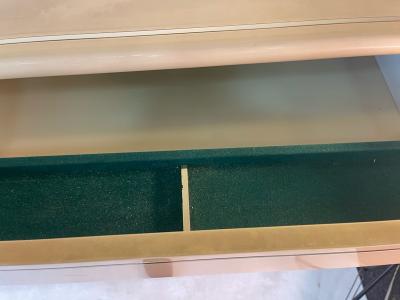 Paolo Gucci MODERN CREAM LACQUER AND BRASS TRIM HIGH CHESTS DESIGNED BY PAOLO GUCCI