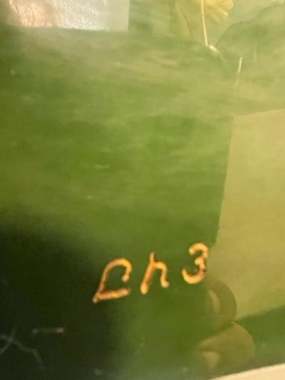 Paolo Gucci MODERNIST DEEP GREEN LACQUERED WOOD BRASS X BASE DINING TABLE BY PAOLO GUCCI