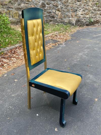 Paolo Gucci RARE MAGNIFICIENT OPULENT SUITE OF TEN DINING CHAIRS DESIGNED BY PAOLO GUCCI