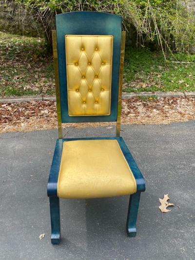 Paolo Gucci RARE MAGNIFICIENT OPULENT SUITE OF TEN DINING CHAIRS DESIGNED BY PAOLO GUCCI