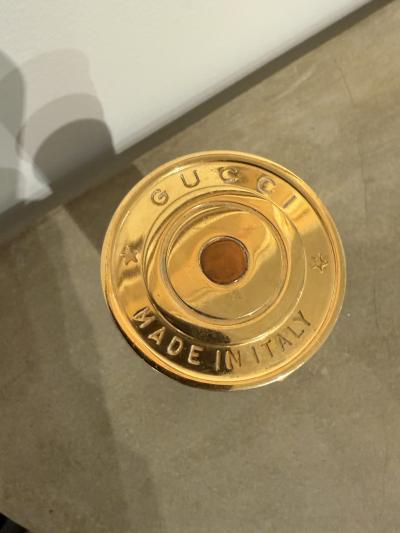 Paolo Gucci Vintage Cylindrical Gucci Bottle Black Gold Made in Italy 1980s