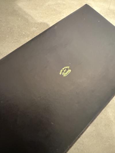 Paolo Gucci Vintage Gucci Leather Box with Brass and Wood Handle Italy 1980s