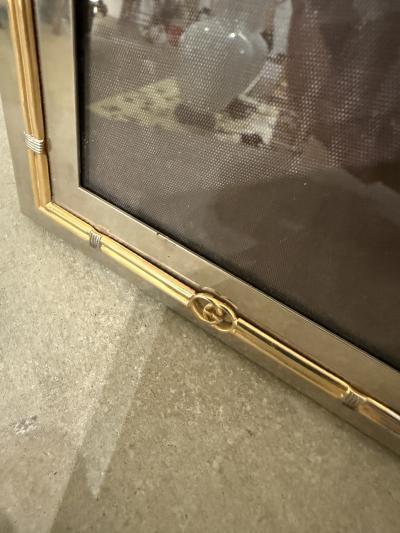 Paolo Gucci Vintage Italian Gucci Brass Chrome Square Picture Frame 1980s