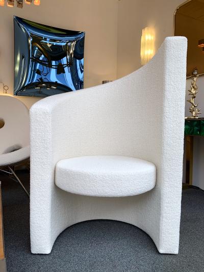 Paolo Pallucco Pair of Leaf Armchairs Boucl Fabric Italy 1980s