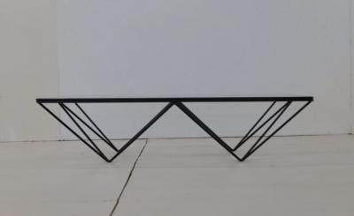 Paolo Piva 1980s Steel and Glass Rectangular Coffee Table Alanda by Paolo Piva for B B