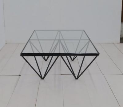 Paolo Piva 1980s Steel and Glass Rectangular Coffee Table Alanda by Paolo Piva for B B